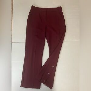 Trina Turk Highland Park Cropped Burgundy work career pants trouser size 6